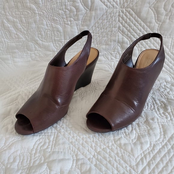 Brown Open Toed Heels - Picture 1 of 5